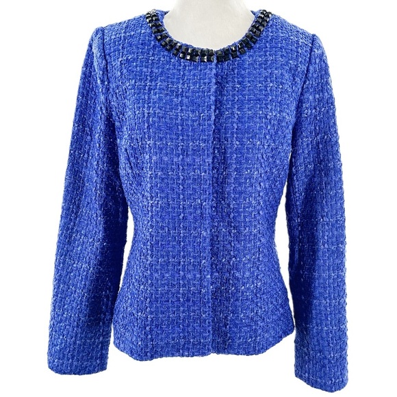 Chadwicks womens blazer size 6 blue tweed gem old money corpcore - Picture 1 of 11